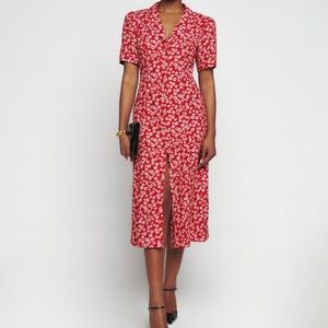 NWT! Reformation Red Floral Wilde Dress